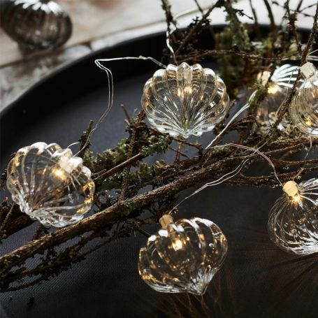 Millie LED Indoor Glass Garland Lights Clear 190cm