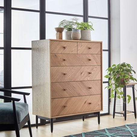 Monza 6 Drawer Chest Oak
