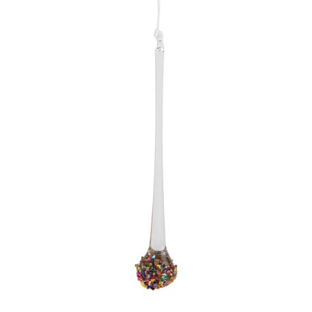 Multicoloured Bead Clear Drop Decoration 12cm