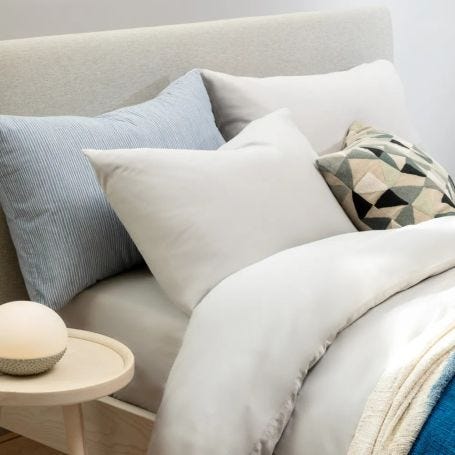 Organic Cotton Sateen Grey Duvet Cover Single