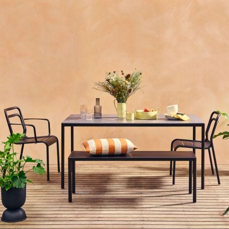 Petra Outdoor Bench Dark Grey