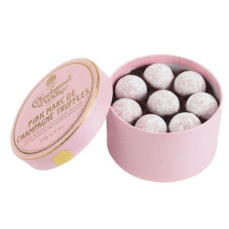 Pink Marc de Champagne Truffles Double Layer
