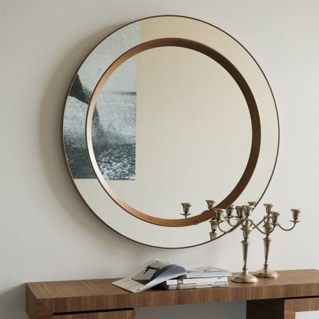 Tondo Round Walnut Mirror