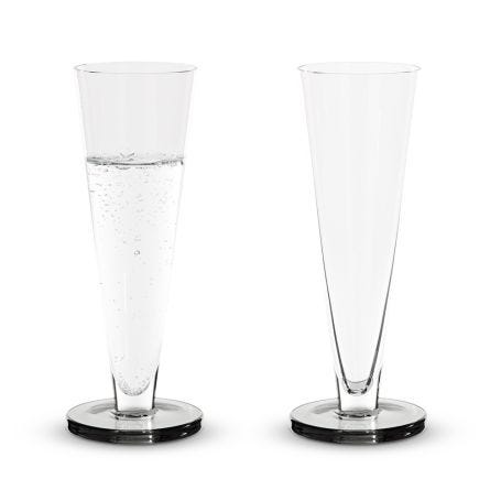 Puck Flute Glass Set of 2
