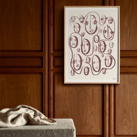 Random Faces Print by Robin Ahlgren 30 x 40cm