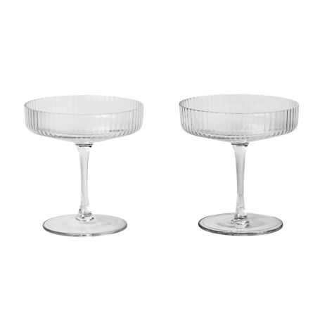 Ripple Clear Champagne Saucer Set of 2