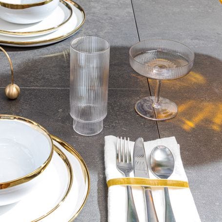 Ripple Clear Champagne Saucer Set of 2