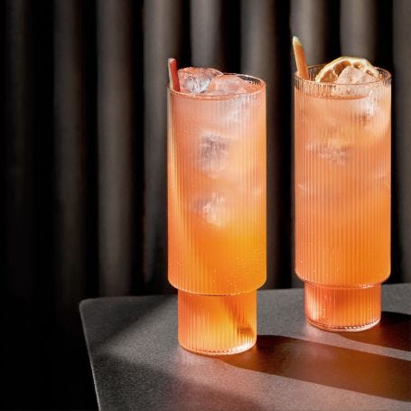 Ripple Clear Long Drink Glasses Set of 4