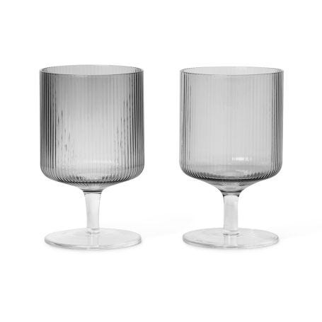 Ripple Smoked Grey Wine Glass Set of 2