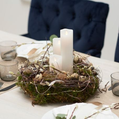 Sara LED Indoor Flameless Candle Slim White 20cm