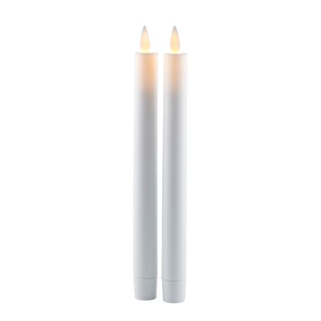 Sara LED Indoor Flameless Dinner Candle Tall White 25cm Set of 2