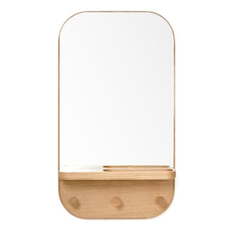Silent Butler Oak Storage Mirror
