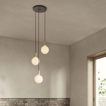 Small Black Canopy With 3 Pendants