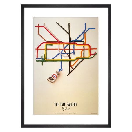 Tate Gallery by tube, 1986 by David Booth Framed Print