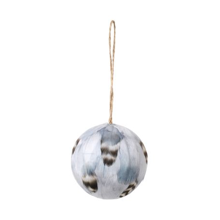 Tori Feather Bauble Decoration Light Blue
