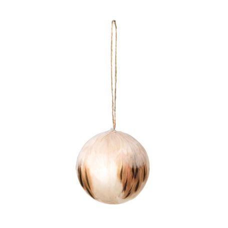Tori Feather Bauble Decoration Light Rose