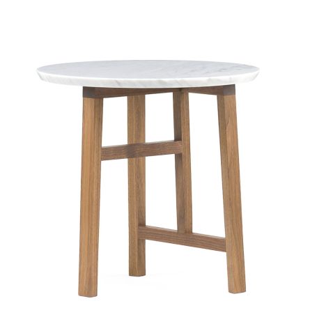 Trio Side Table Oiled Danish Walnut Marble Top