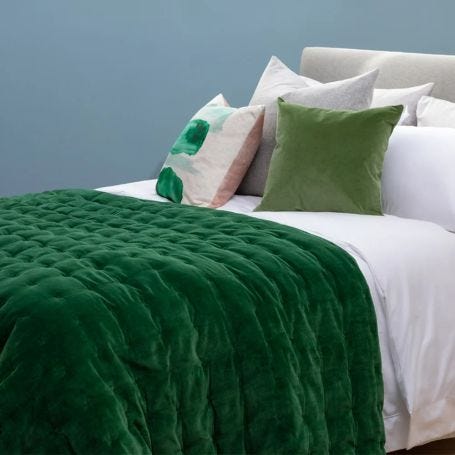 Velvet Quilt Emerald Green