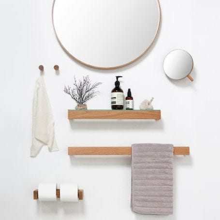 Slim Shelf Wood with Glass