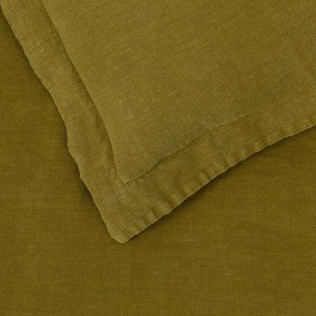 Washed Linen Olive Bed Linen