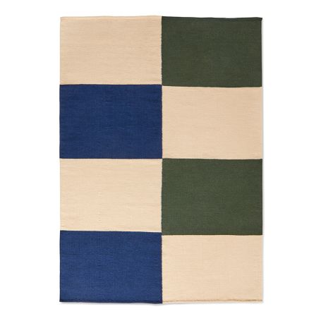Ethan Cook Flat Works Rug Peach Green Check