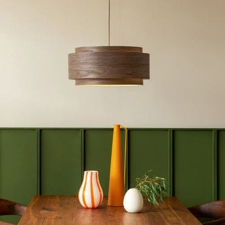 Allean Wooden Pendant Light Walnut