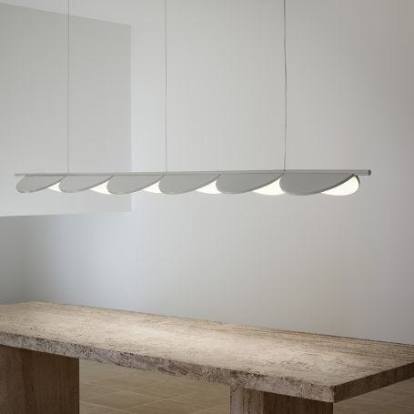 Almendra Linear LED Pendant Light S6 Off White