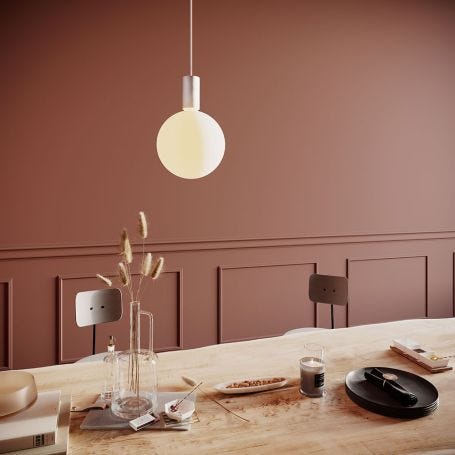 Alumina Single White Pendant Light