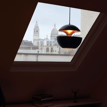 Here Comes The Sun Pendant Light Black Copper Medium