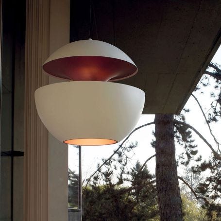 Here Comes The Sun Pendant Light White Copper Large