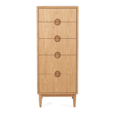 Amira Tallboy Chest of Drawers, in Walnut.