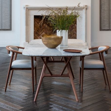 Anais Dining Table with Marble Top