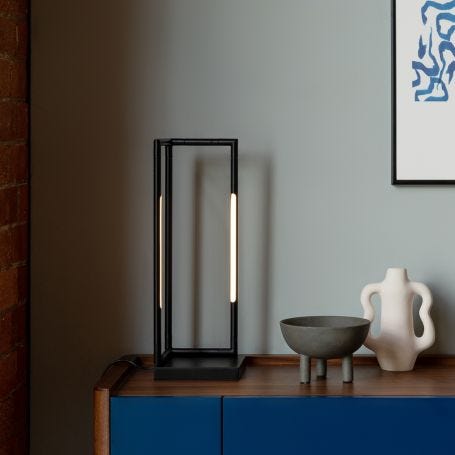 Saber LED Cube Table Lamp Black