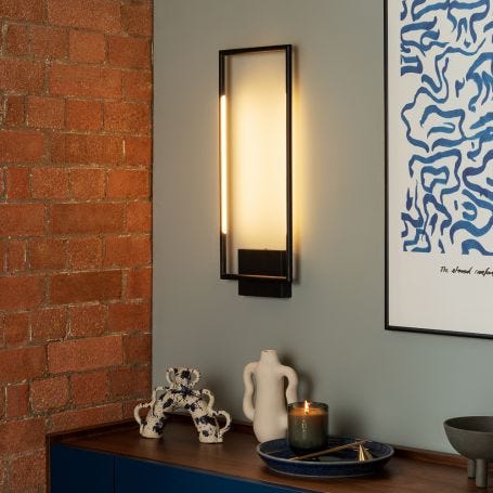 Saber LED Cube Wall Light Black