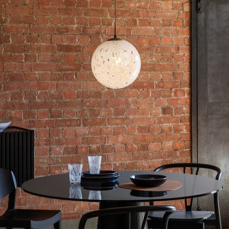 Speckled Glass Pendant Light White