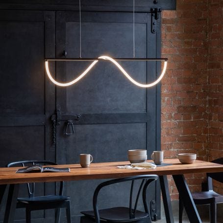 Wave LED Long Pendant Light