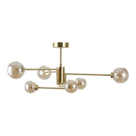 Balance Flush Multi Arm Chandelier Satin Brass