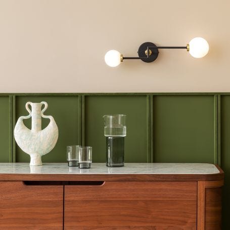 Balance 2 Arm Wall Light Black