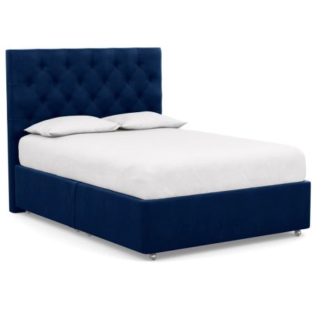 DIVAN ONLY Deep Divan (with Balmoral Headboard) upholstered in Velvet Midnight