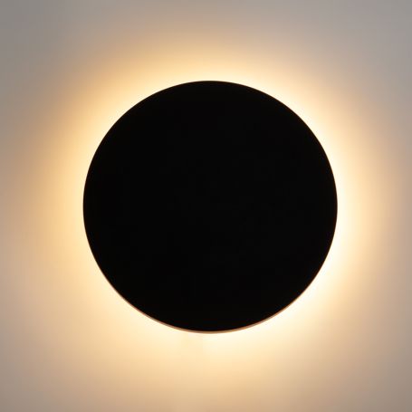 Outdoor or Bathroom LED Wall Light Circle Black
