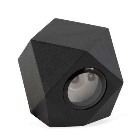 Outdoor or Bathroom LED Wall Light Diamond Cube Black