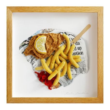 Battered Cod And Chips Original Artwork