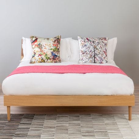 Merino & Cashmere Herringbone Throw Pink & Red 136 x 180cm