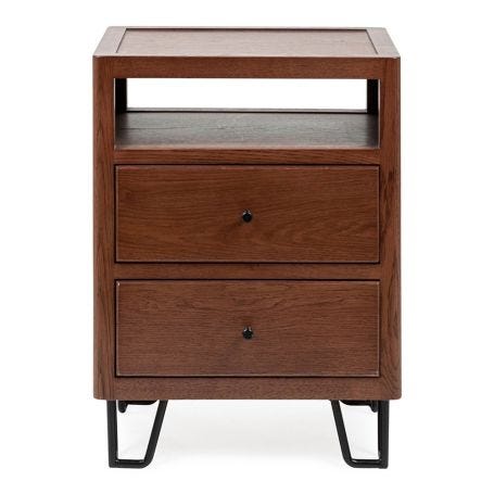 Brunel Bedside Table Dark Wood