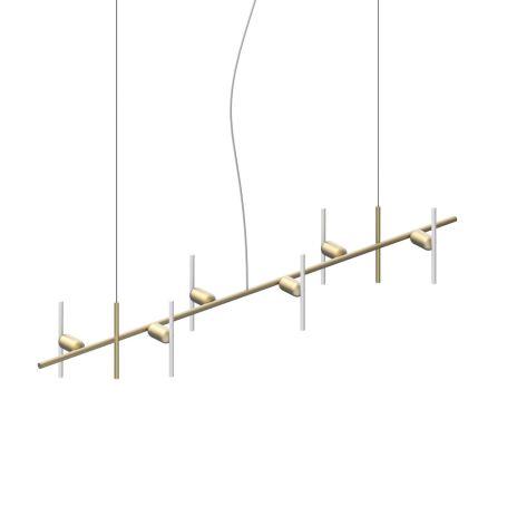 Beem Aerial 6 Bulb Chandelier Brass