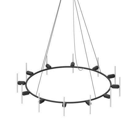 Beem Round 12 Bulb Chandelier Black