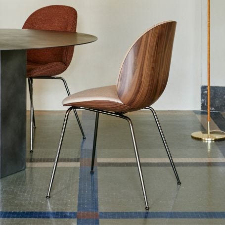 Beetle Dining Chair with Front Upholstery