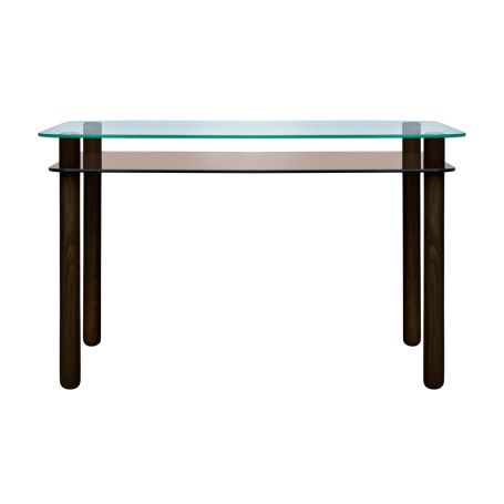 Big Sur Desk Clear and Brown Top Wenge Legs