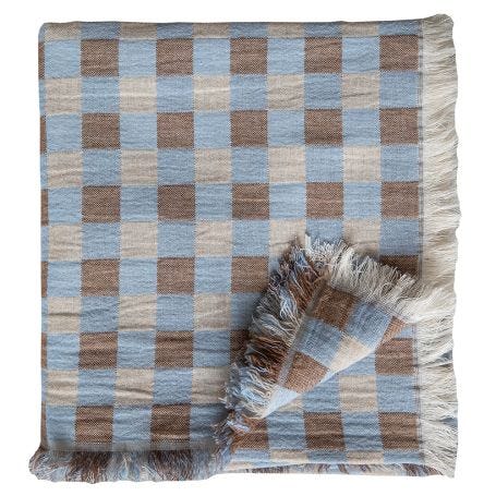 Poppy Merino Throw Blue 130 x 170cm