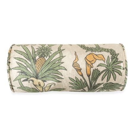 Velvet Bolster Cushion Botanize Heritage Palm Green